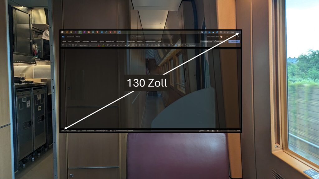 Dieses Bild habe ich 1:1 entsprechend meiner Sicht in einem Hotel mit der XREAL Air 2 Pro nachgestellt.