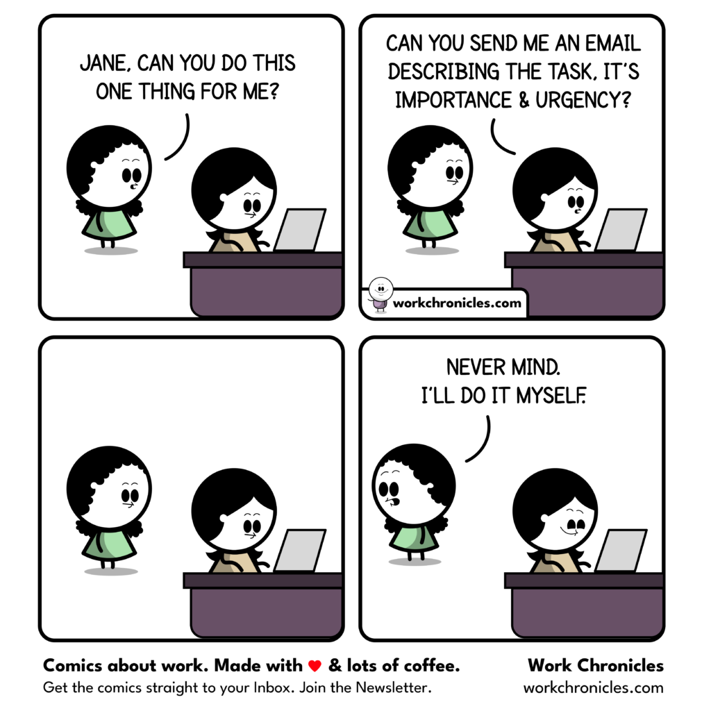 Comic zum Thema Delegieren