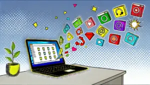 Erst mit der richtigen Software wird ein Computer ein Produktivitätsmotor. Bild: ChatGPT