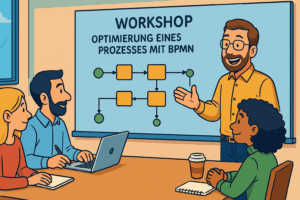 BPMN ist eine gute Möglichkeit, Prozesse zu modellieren und zu optimieren. Bild: ChatGPT