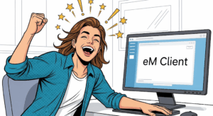 eM Client ist ein richtig guter E-Mail Client für Menschen, die nicht von der Firma an einen Softwarepool gekettet sind. Bild: Gemini