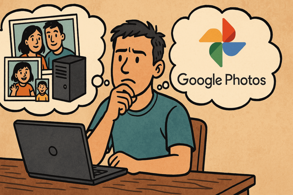 Wo speichert man seine Fotos am Besten? Google Photos oder auf dem eigenen Server? Bild: ChatGPT