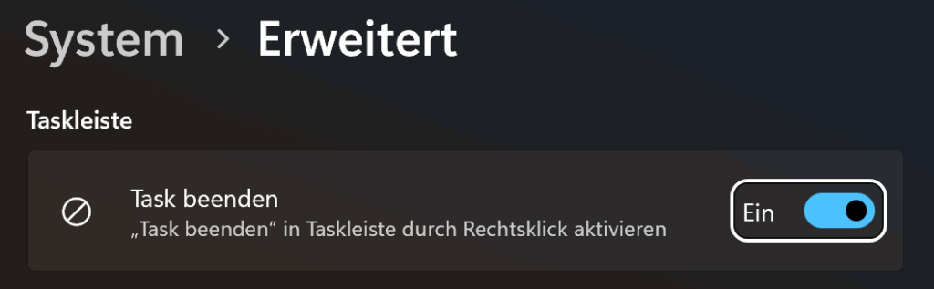 Ab jetzt ist Schluß. Ein Programm beenden kann man jetzt aus der Programmleiste.